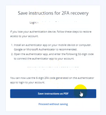 Save Instructions 2FA DBackup