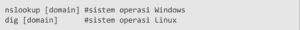 Sintaks perintah nslookup dan dig